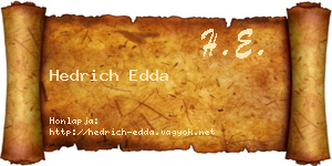 Hedrich Edda névjegykártya